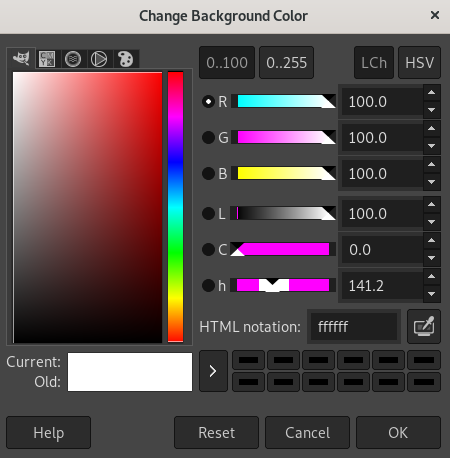 The basic color selector dialog The basic color selector dialog