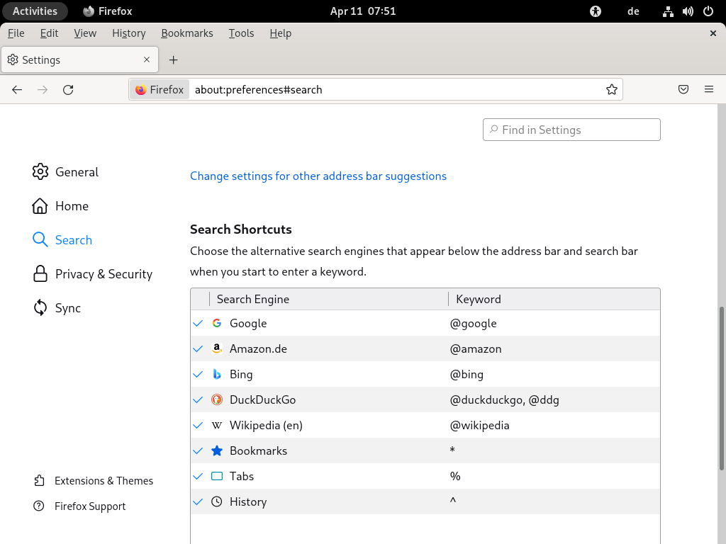 Firefox - 管理搜尋引擎 Firefox - 管理搜尋引擎