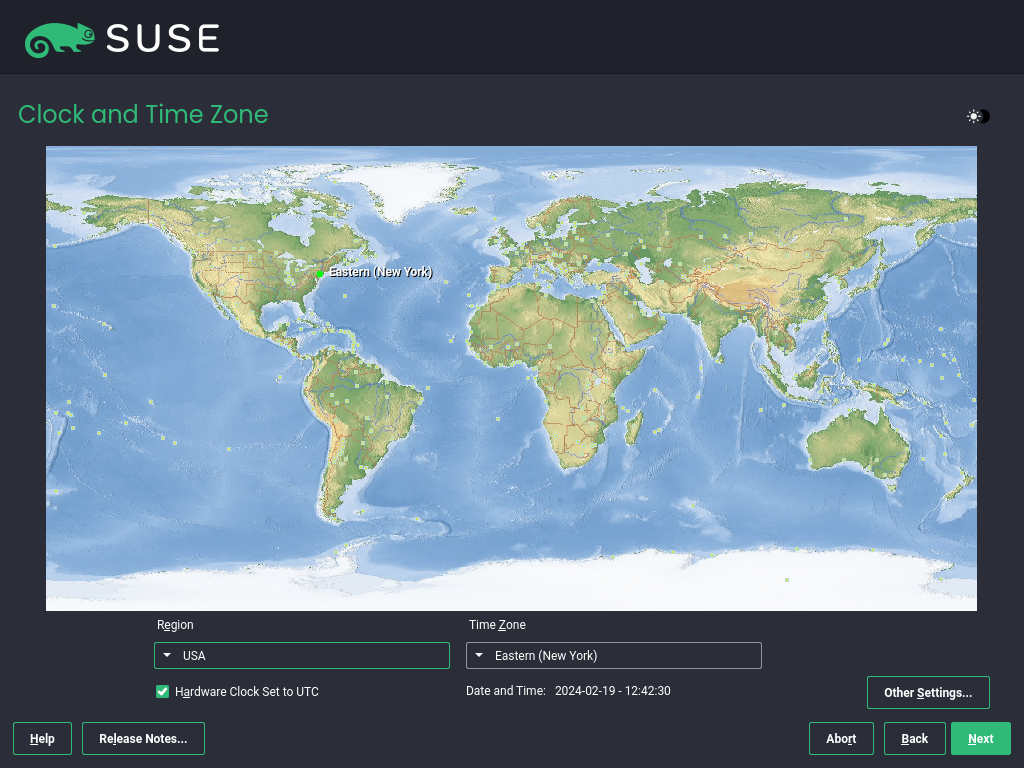 Clock and Time Zone screen Clock and Time Zone screen